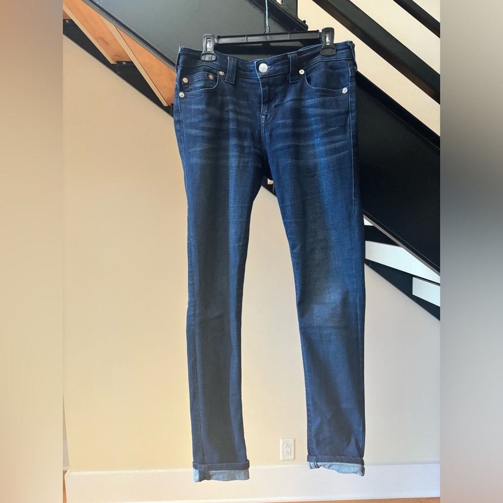 True Religion Dark Wash Midrise Skinny Jean, 32”Inseam, Size31